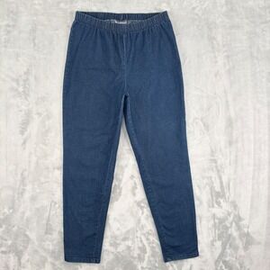 Woman Within Jeggings Women 18W Fits 29x27.5 Blue Denim Pull On Stretch Leggings